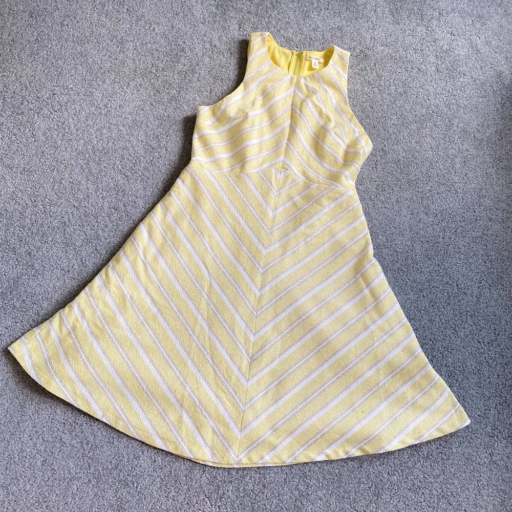 ❤️ Mi Ami Sleeveless Summer Party Dress in Yellow, White and Gold MEDIUM - J184 - Picture 6 of 9